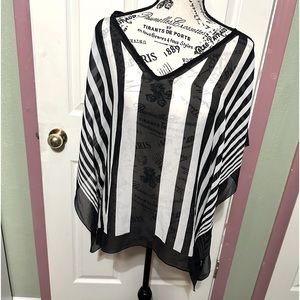 Talbots Sheer Poncho Scarf Top S/M